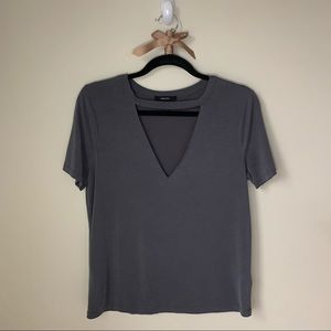 Dark Grey Cut-out Shirt